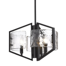 Golden 3162-3P BLK-HWG - Golden Lighting Varsha 3-light Pendant in Matte Black